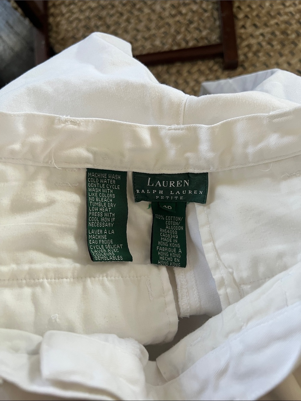 Lauren Ralph Lauren Off-White Cotton Chinos - Picture 2 of 6